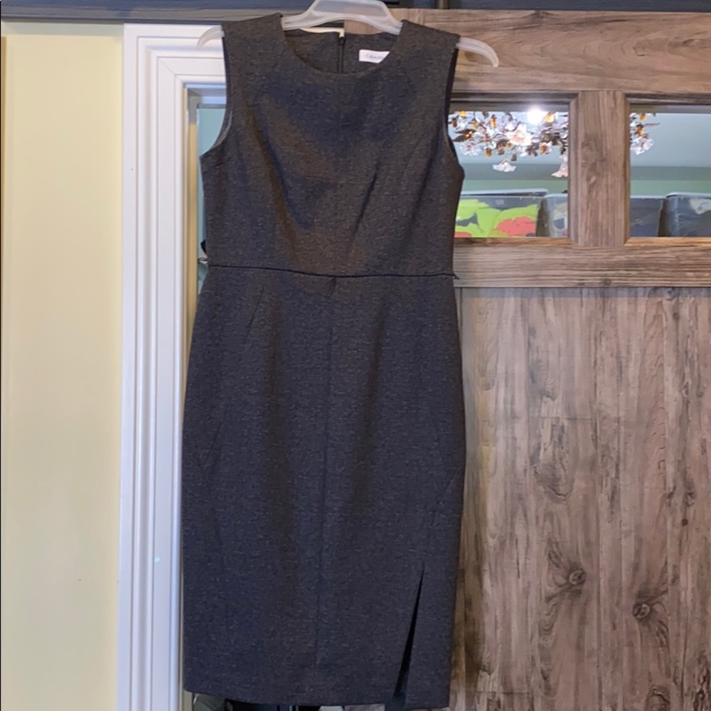 Calvin Klein Dark Gray Sheath Dress Sz 6
